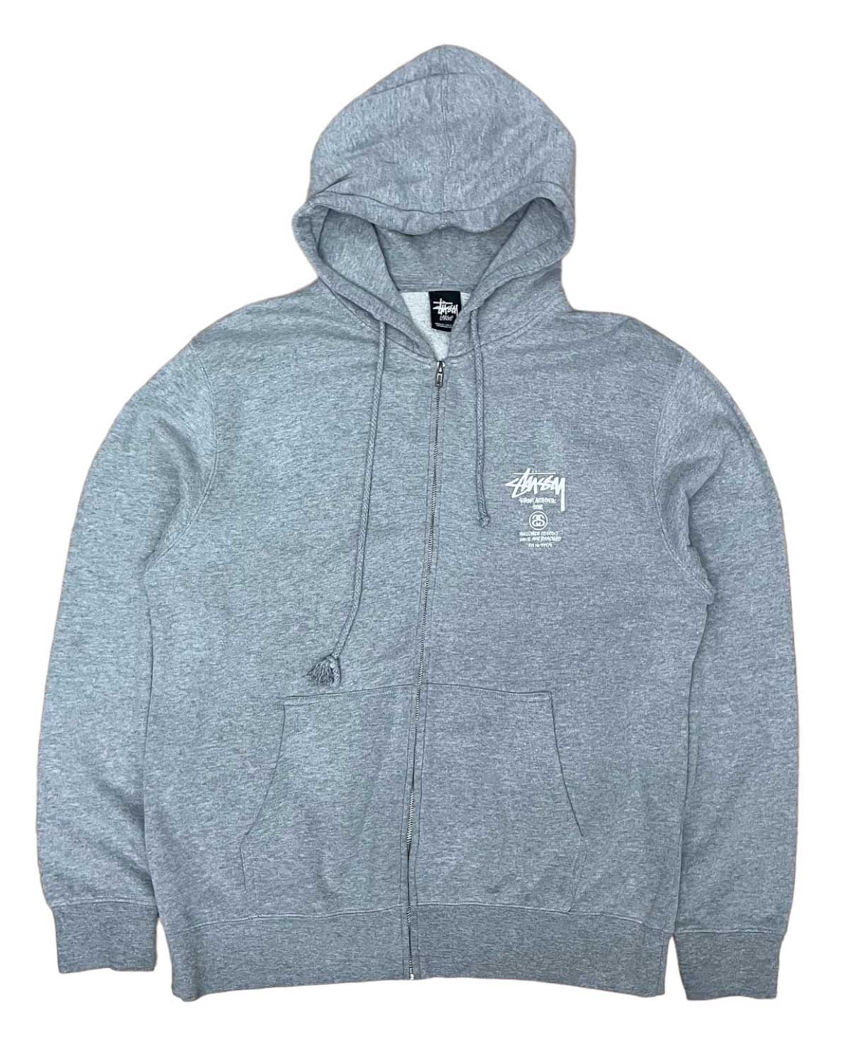 Vintage Stussy logo zipup hoodie gray